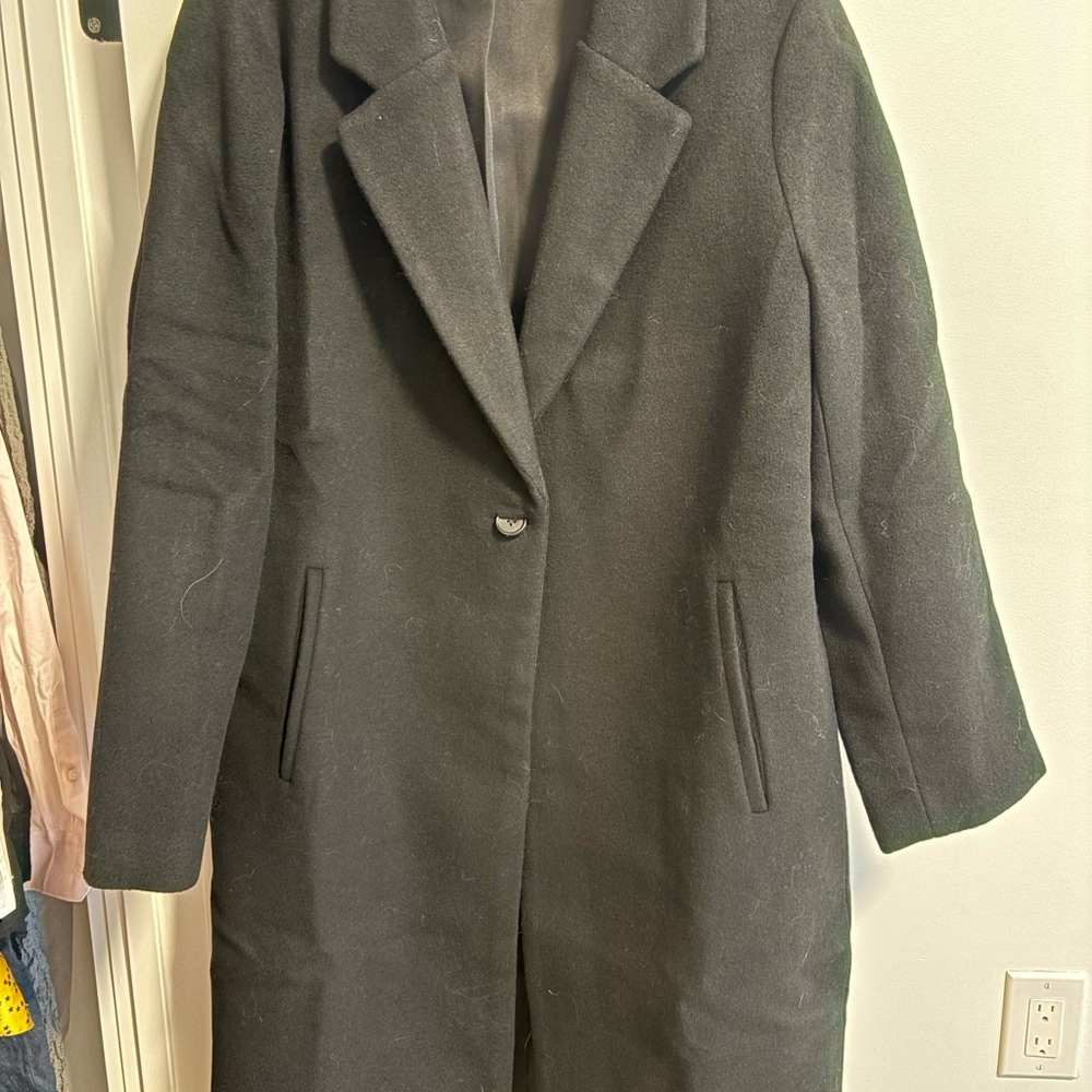 Quince Black Wool Cashmere Coat NWT - Picture 2 of 6